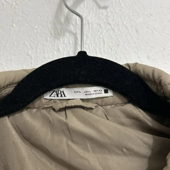 Zara Quilted Puffer Jacket in Taupe - Picture 5 of 10